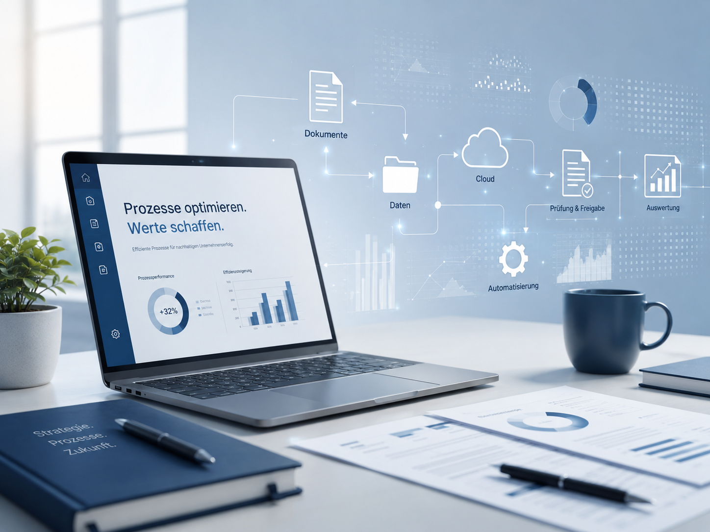 Digitales Arbeiten am Laptop